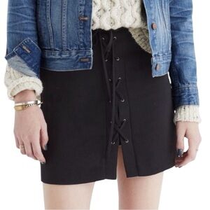 Madewell‎ Women’s Black Lace-Up Mini Skirt  Sz 6